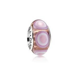 Pandora Pink Glass Ripple Charm - DISCONTINUED